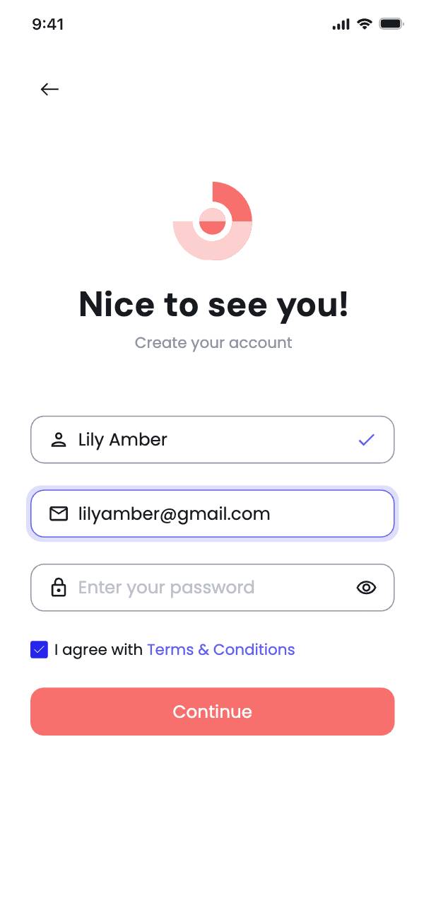 Sign up with email - Input email