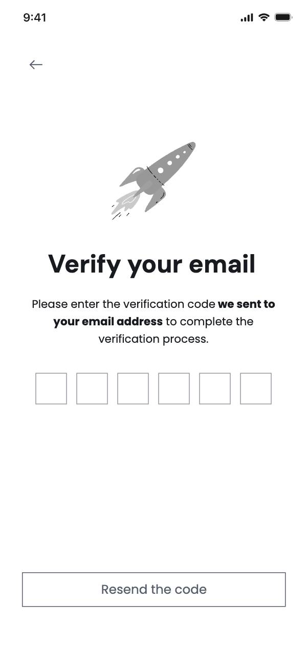 Sign up with email - Verify email