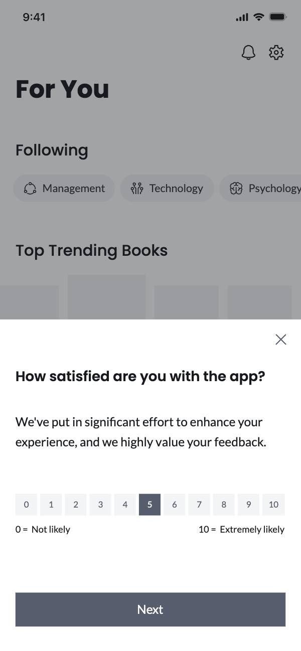 Overall rating for app