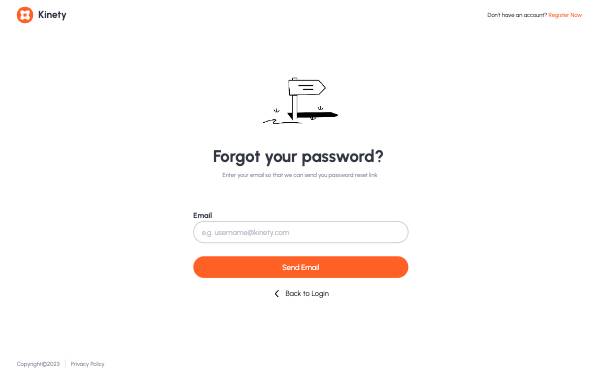 Reset password - Input registered email