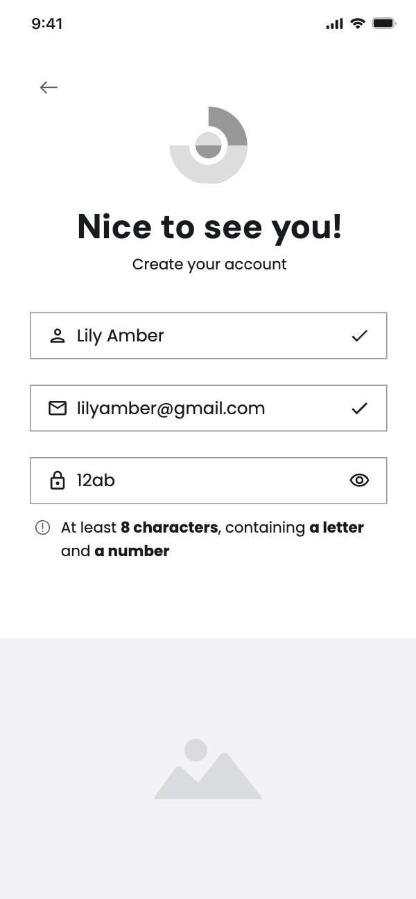 Sign up with email - Invalid password