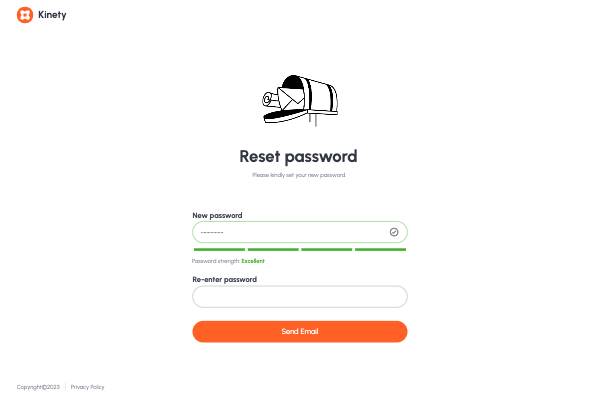 Reset password - Input new password